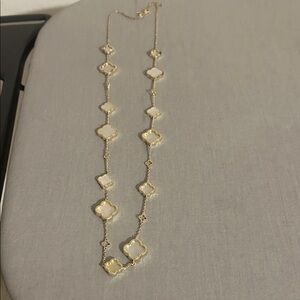 Rachel Zoe Gold and Cream Clover Necklace